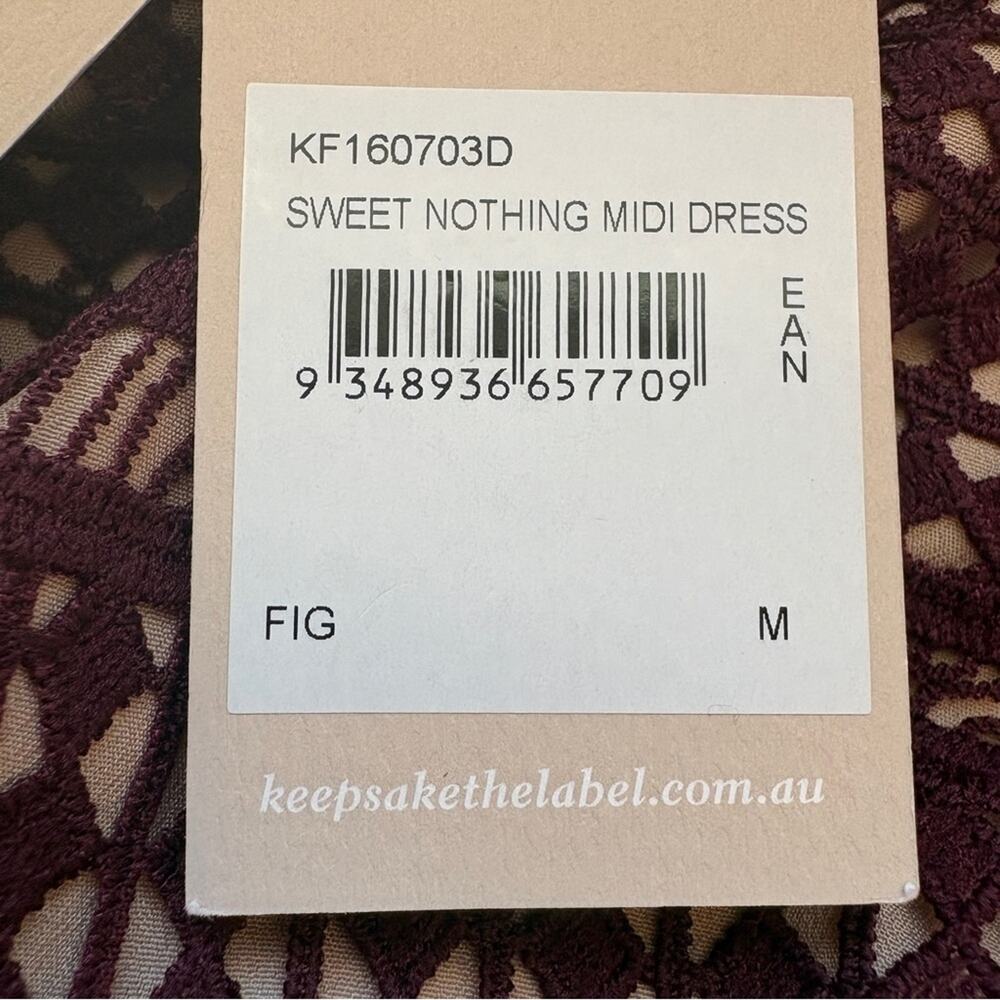 Keepsake the Label Sweet Nothing Midi Dress in Fig Womens Med Wedding Guest NWT - Picture 10 of 14